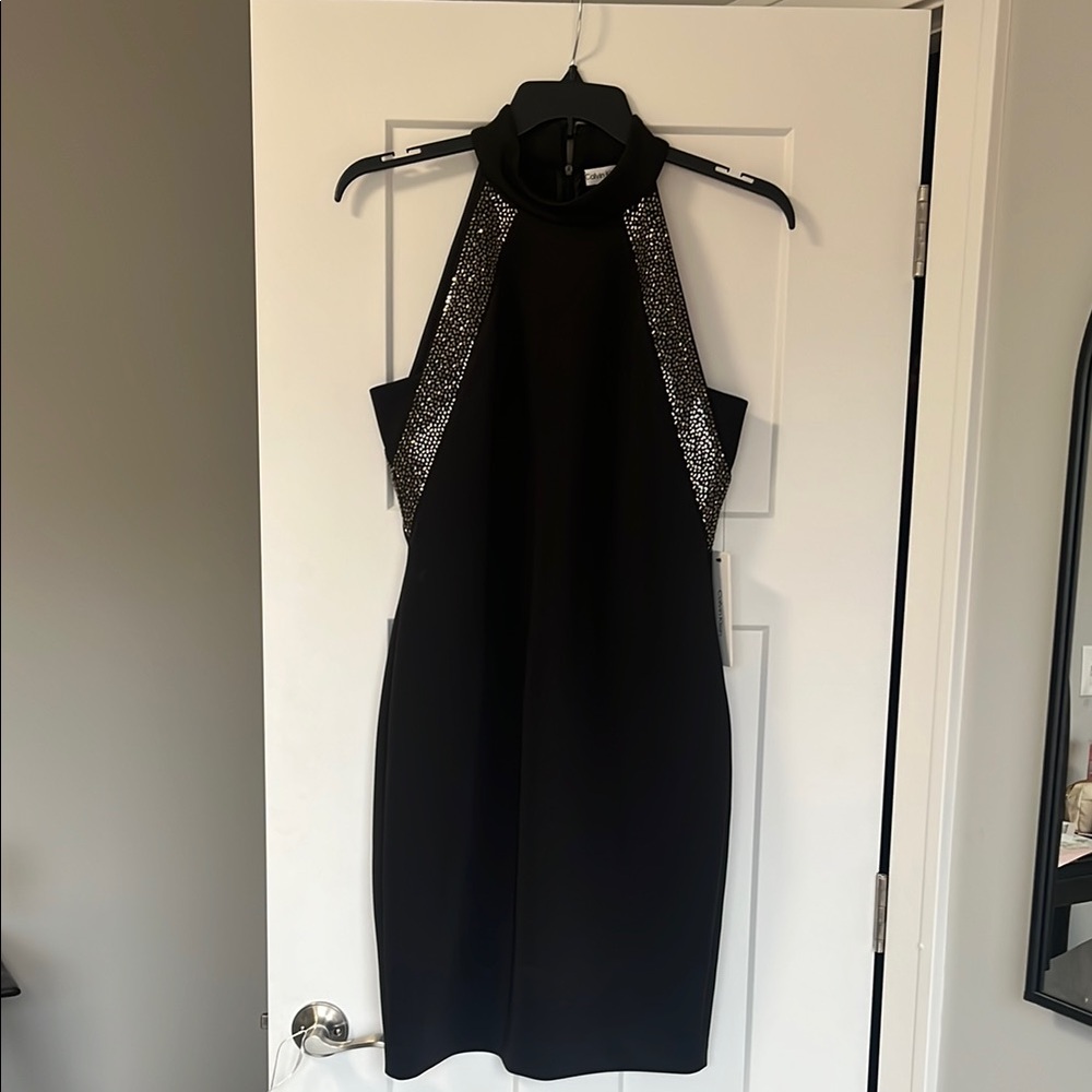 Calvin Klein Black Sleeveless Sheath Dress